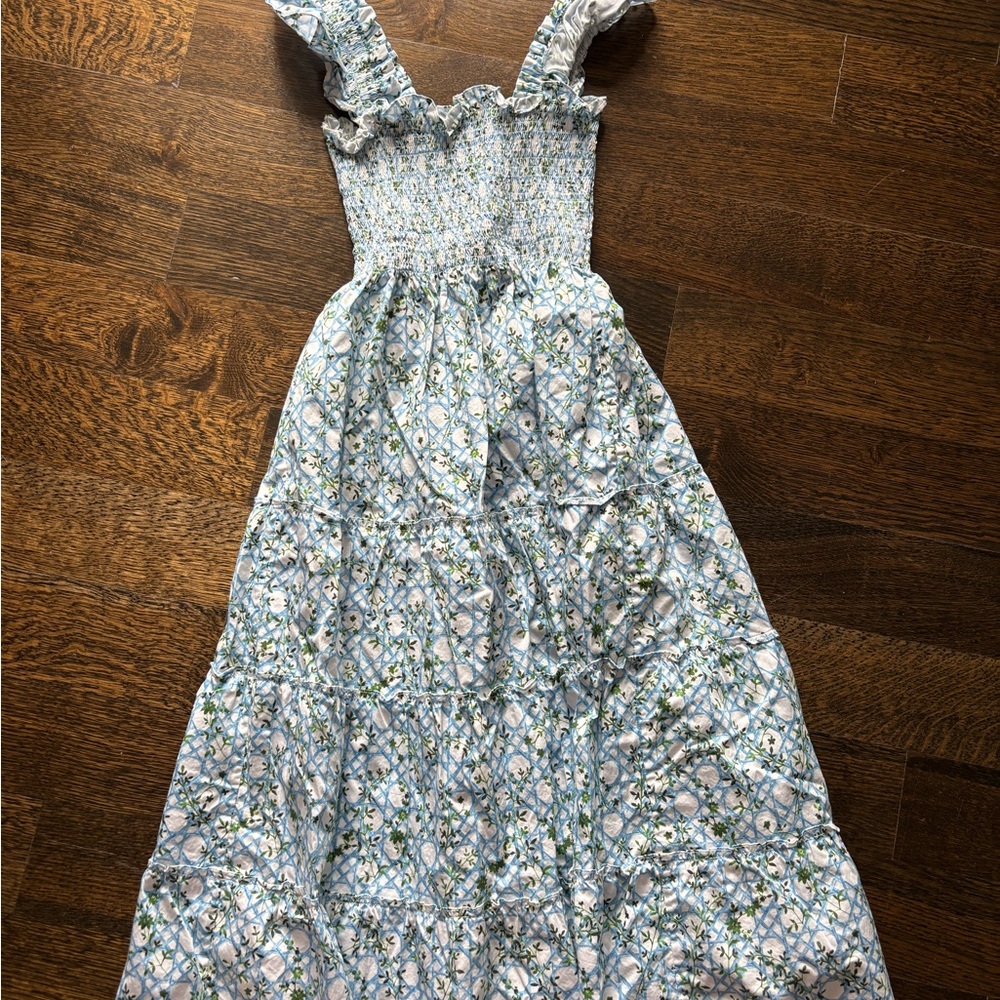 Hill House Blue Floral Smocked Dress